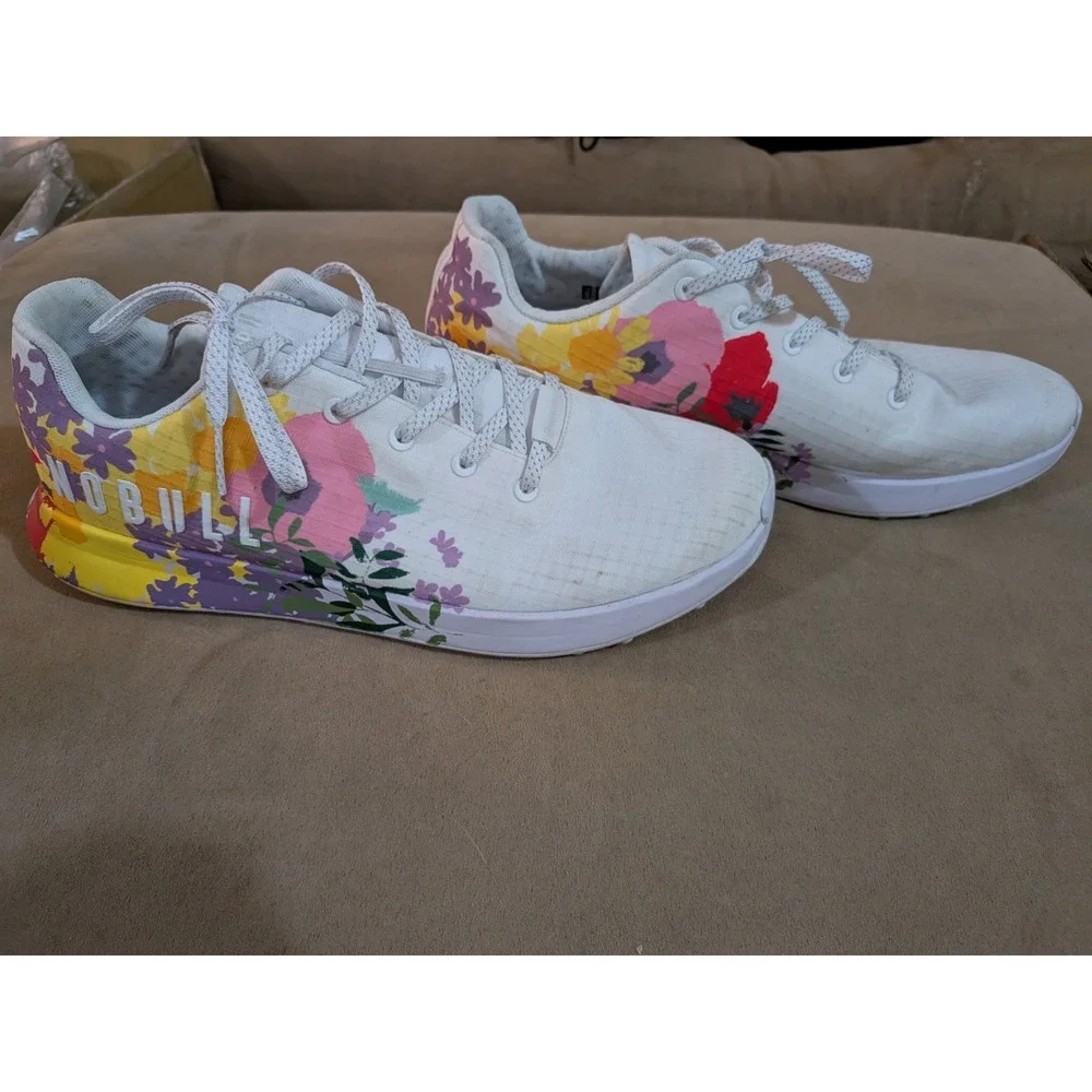 NoBull Matryx Floral Golf Shoes Mens 13.5 White Multicolor Low Top Lace Up